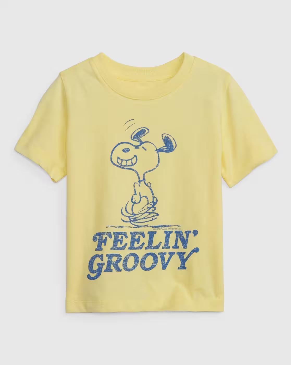 Boys Snoopy Print Crew-Neck T-Shirt