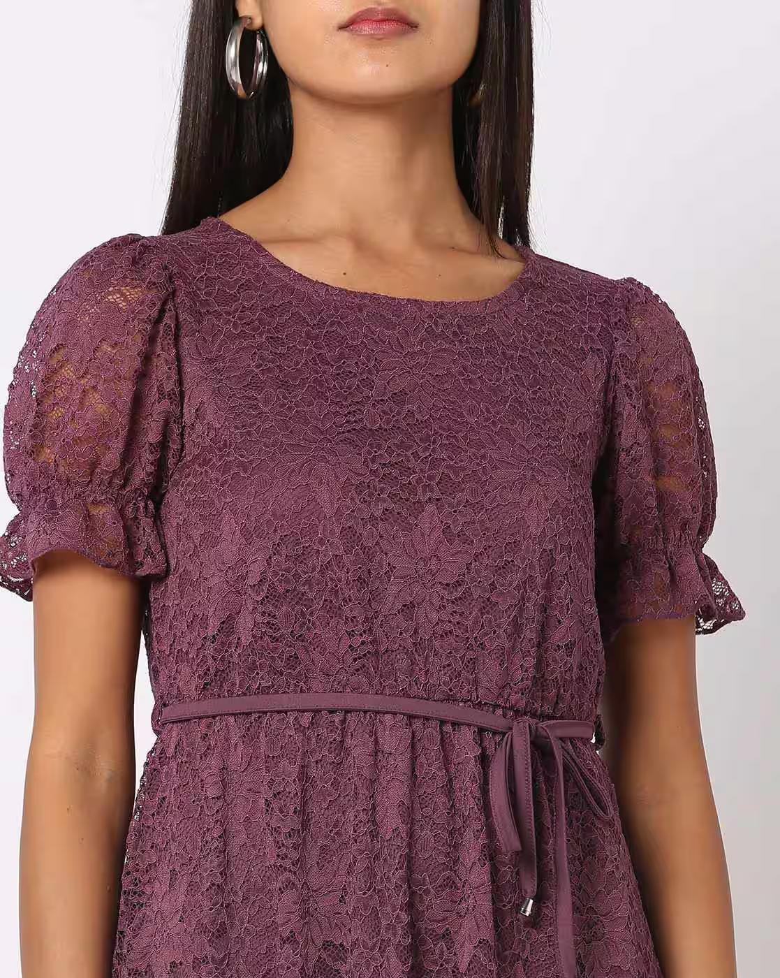 Fit & Flare Dress with Waist Tie-Up