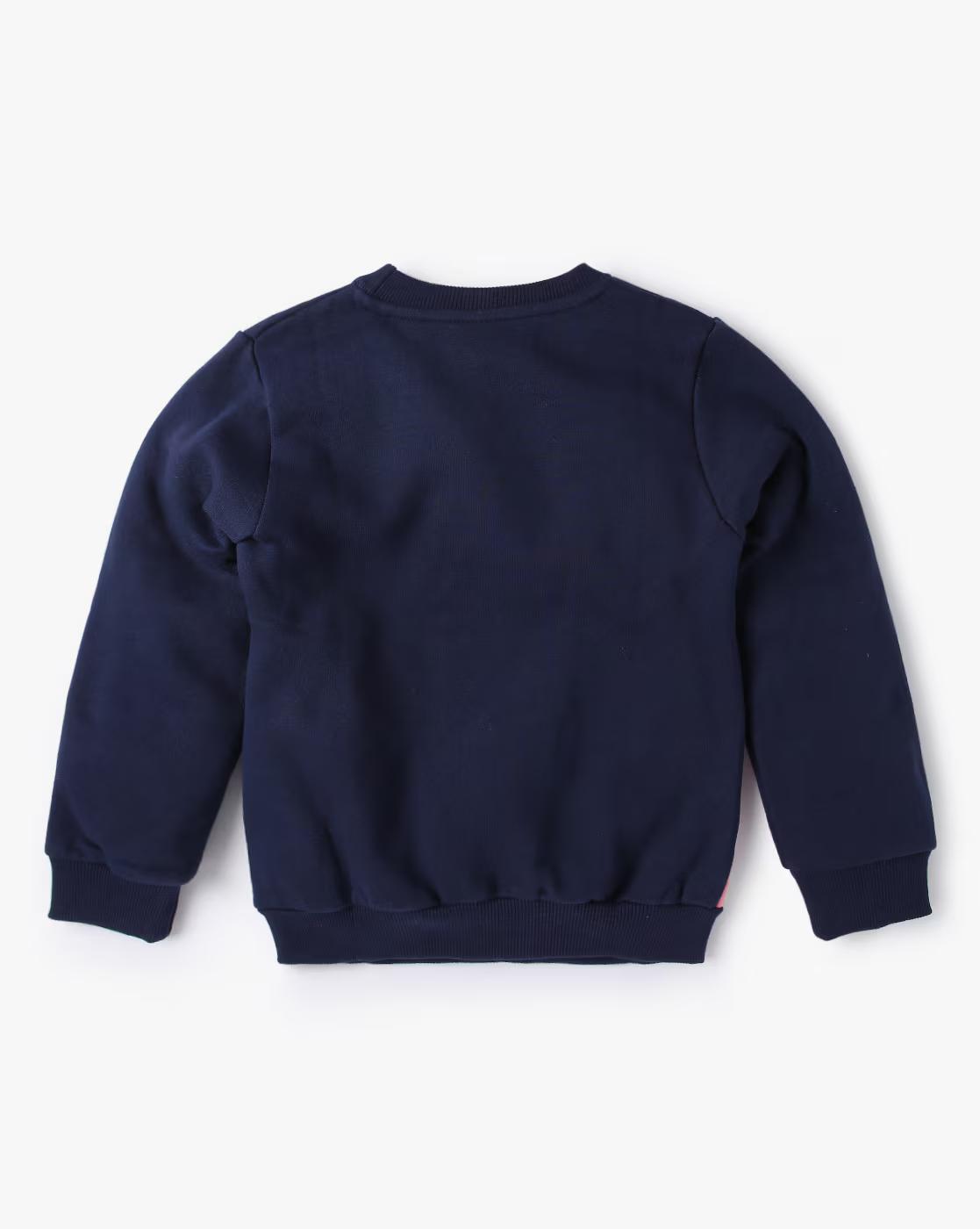 Graphic Print Sweatshirt with Ribbed Hem
