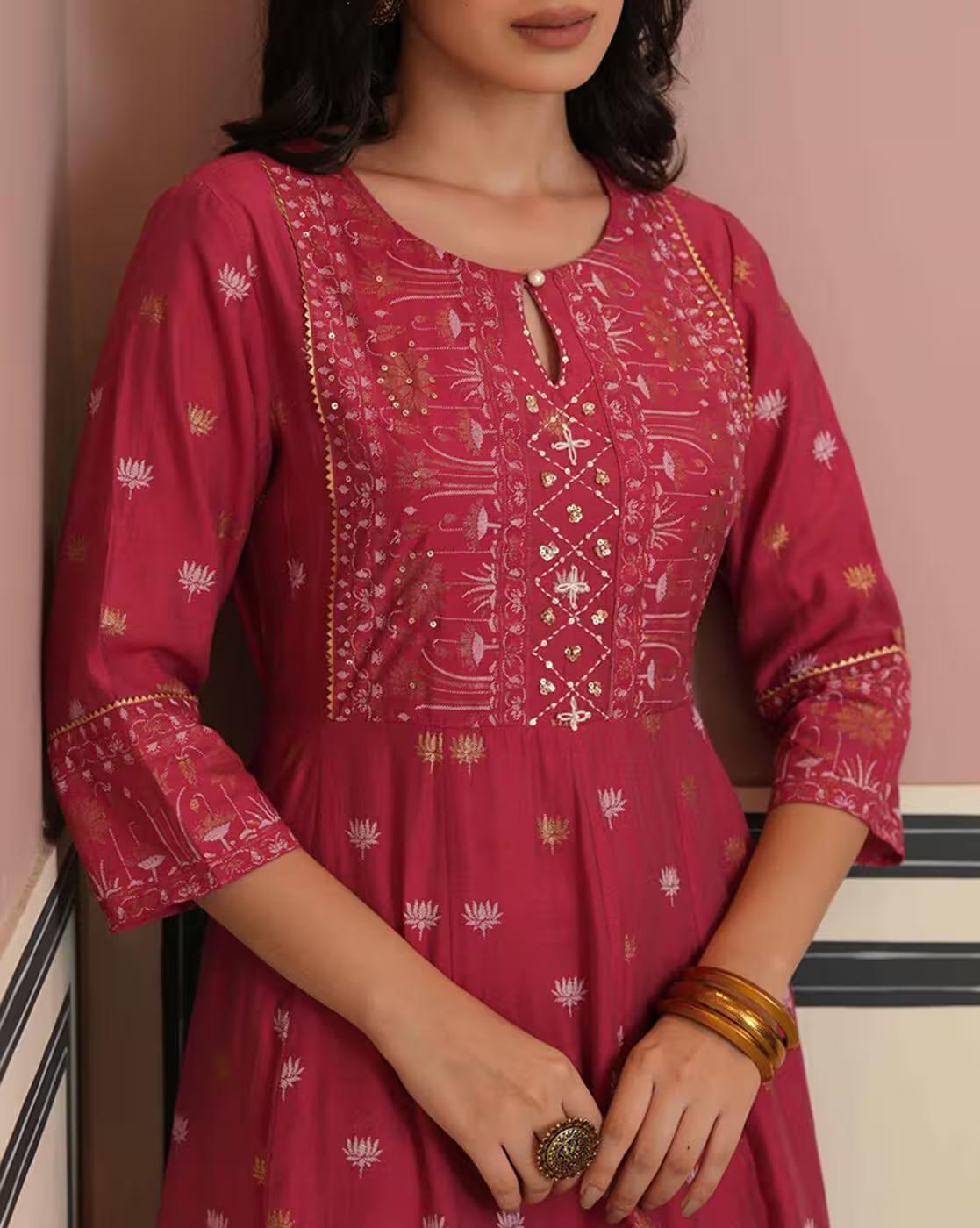 Women Wear-Top Wear-Kurta, FUCHSIA, XL