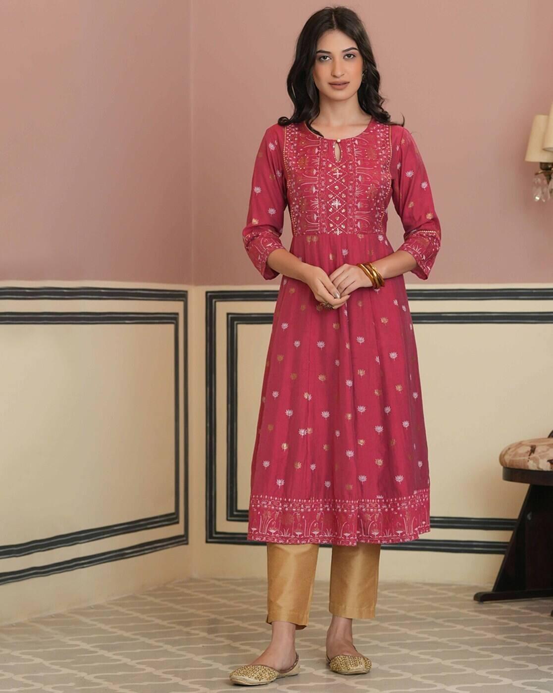 Women Wear-Top Wear-Kurta, FUCHSIA, XL