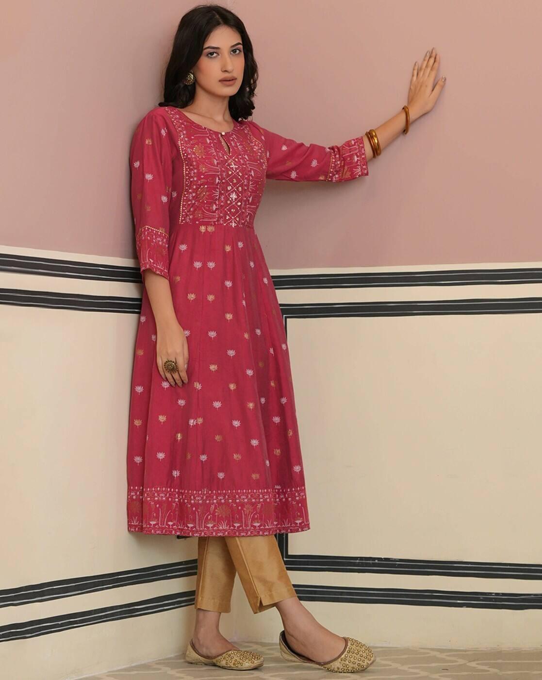 Women Wear-Top Wear-Kurta, FUCHSIA, XL