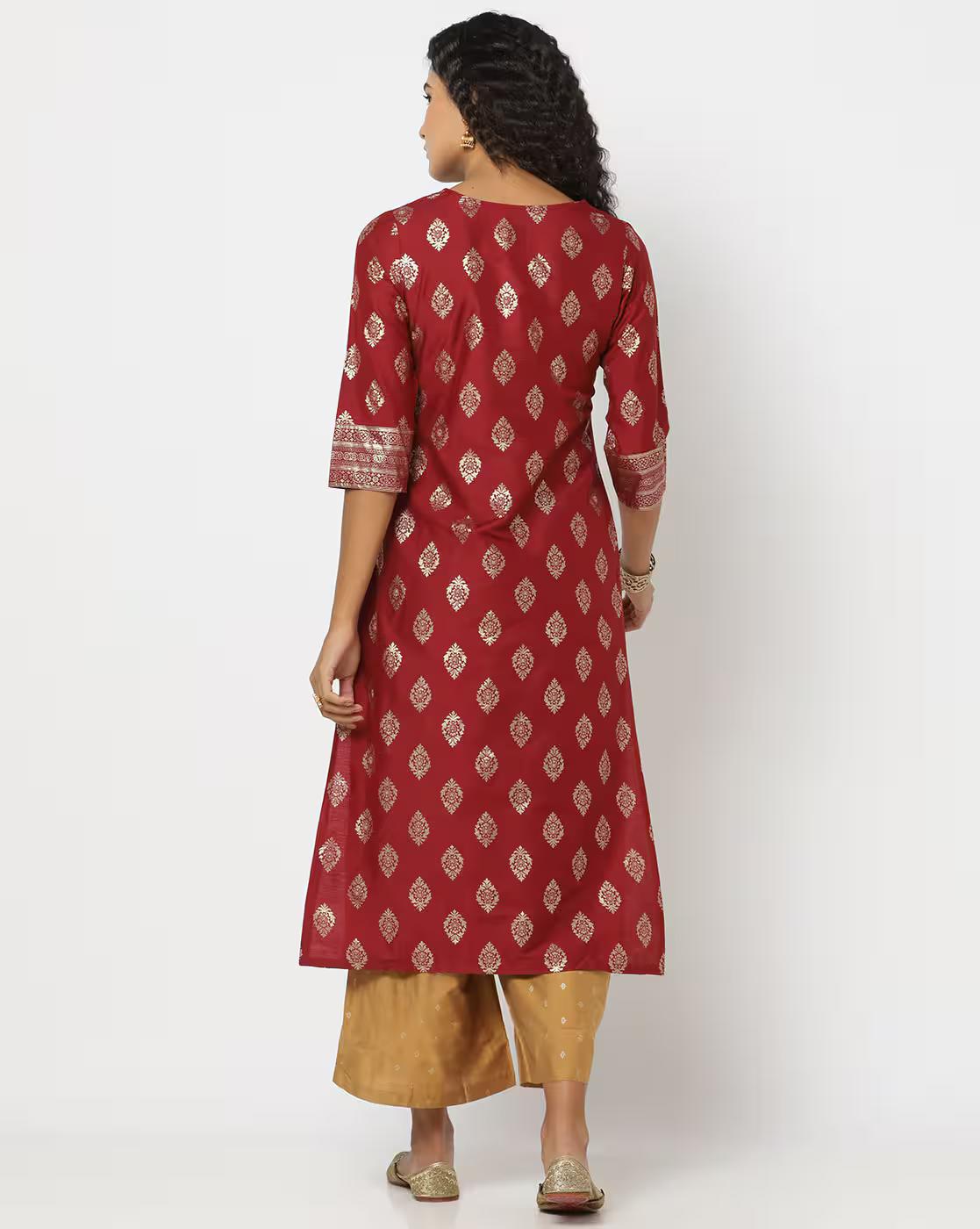 Printed Straight Kurta & Pant Set