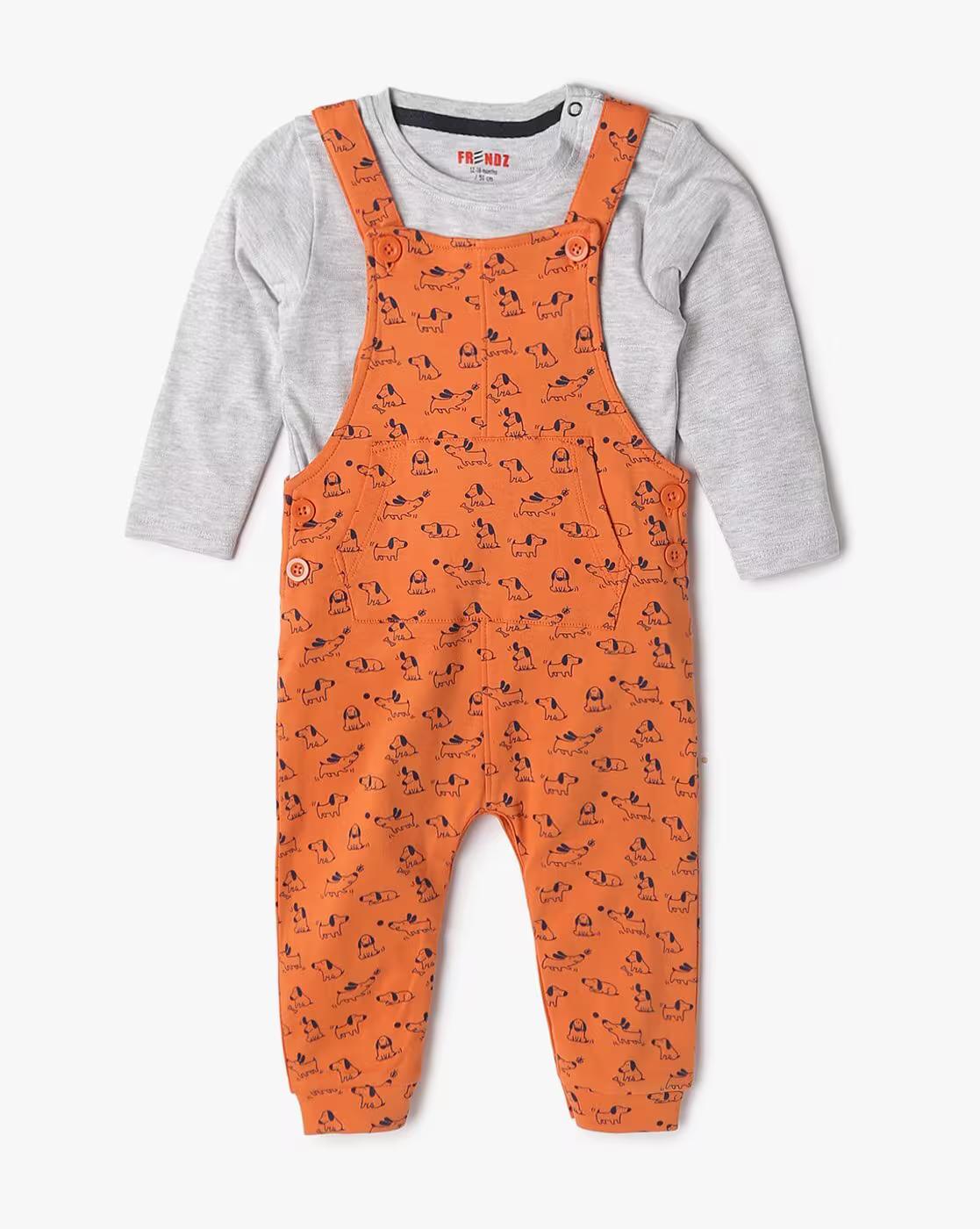 DUN FU AOP DUN W SOLID T, ORANGE, 12-18M