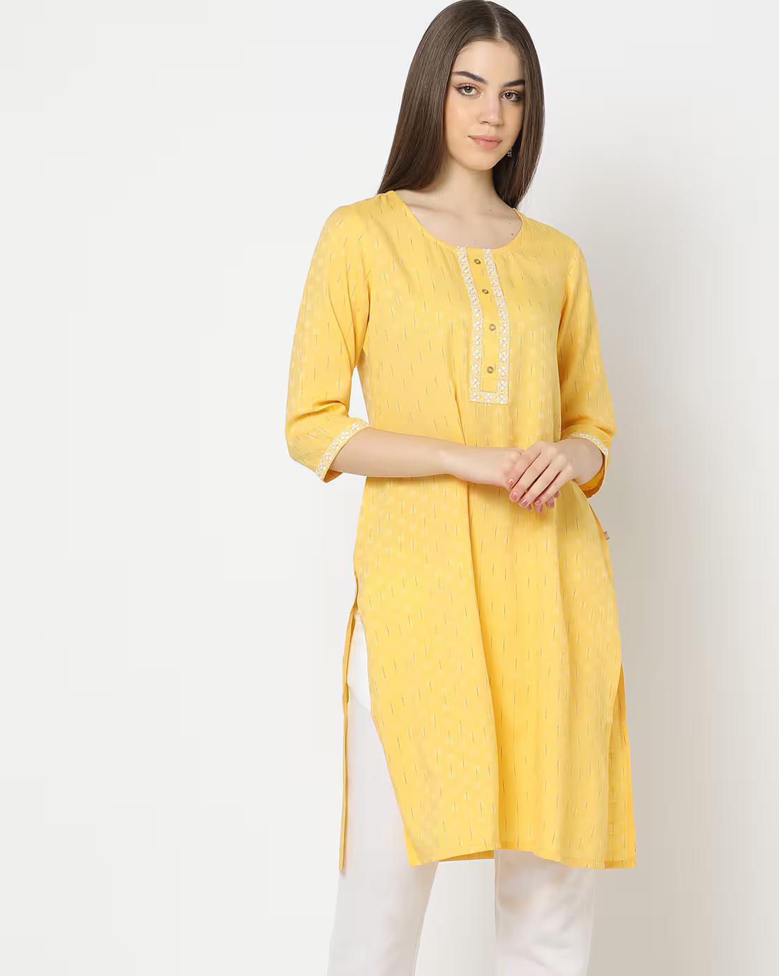 Women Striped Straight Kurta