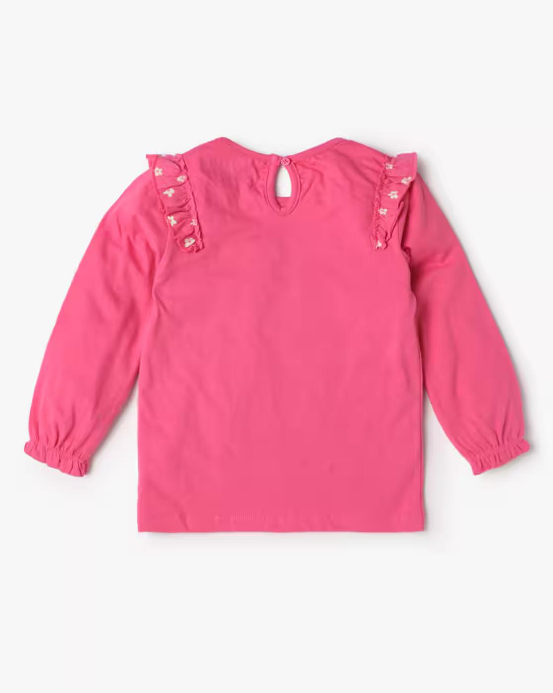 Girls Embroidered Denim Dungaree with Top