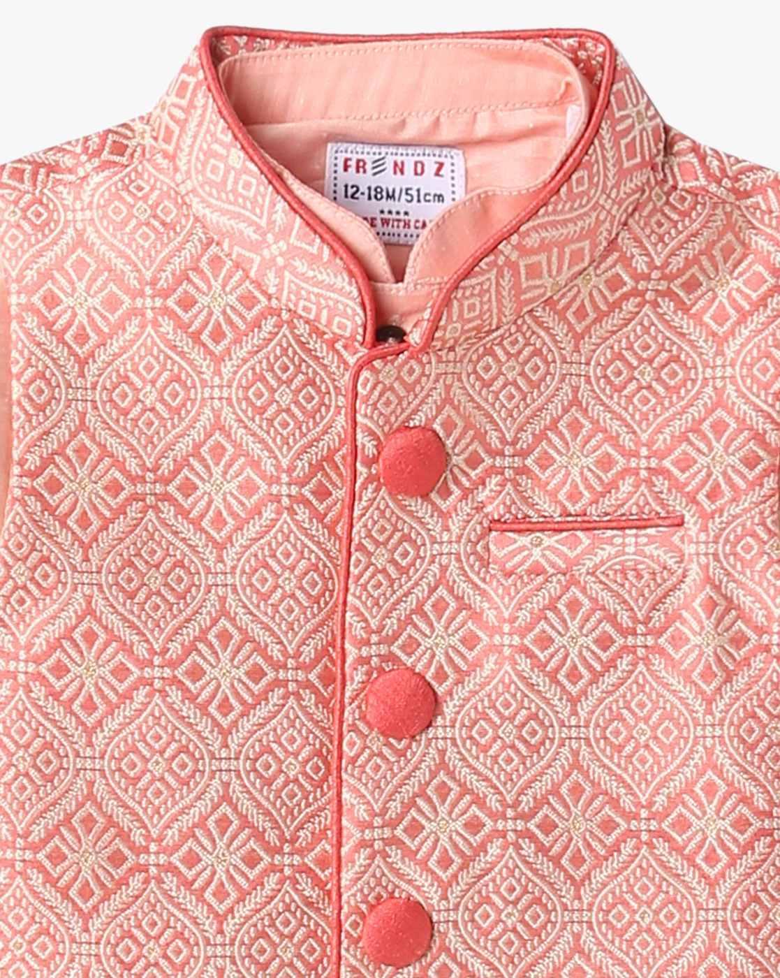 Boys Patterned Kurta Suit Set