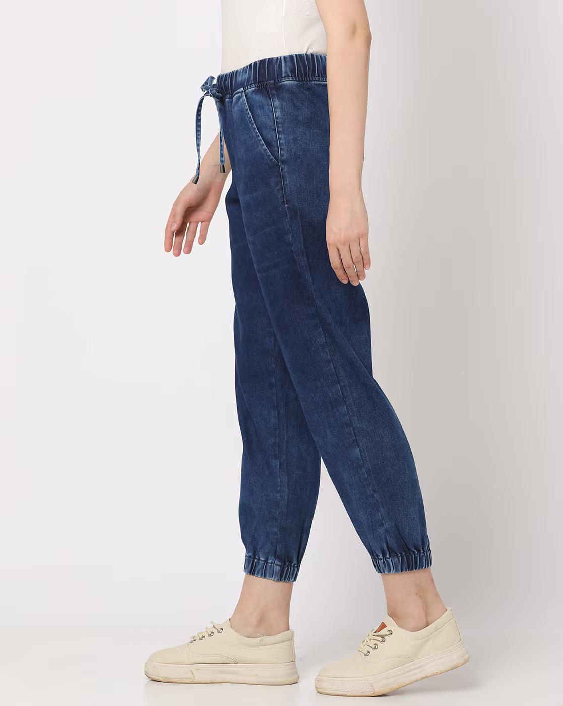 Women Lightly Washed Relaxed Fit Jogger Jeans