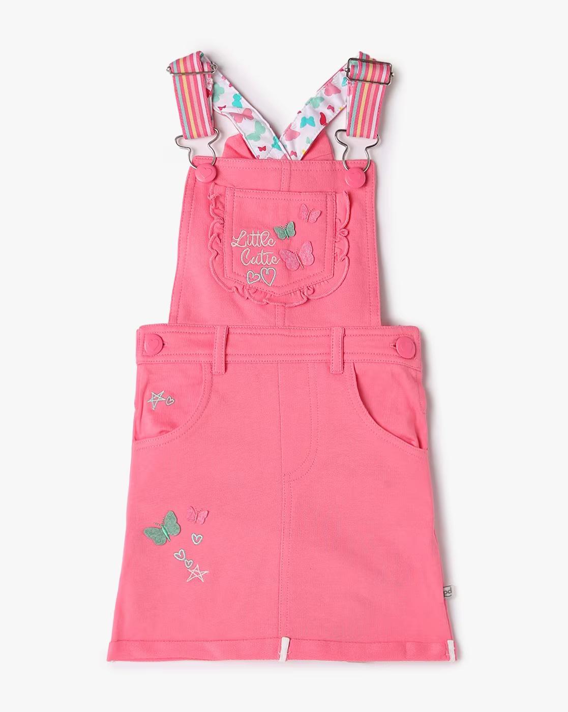 Girls Regular Fit Dungaree with Top