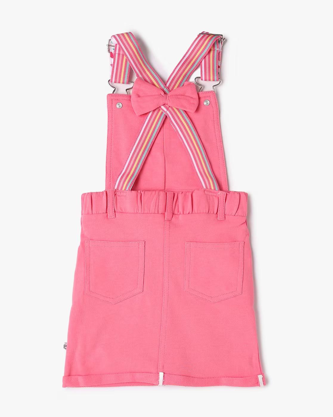 Girls Regular Fit Dungaree with Top