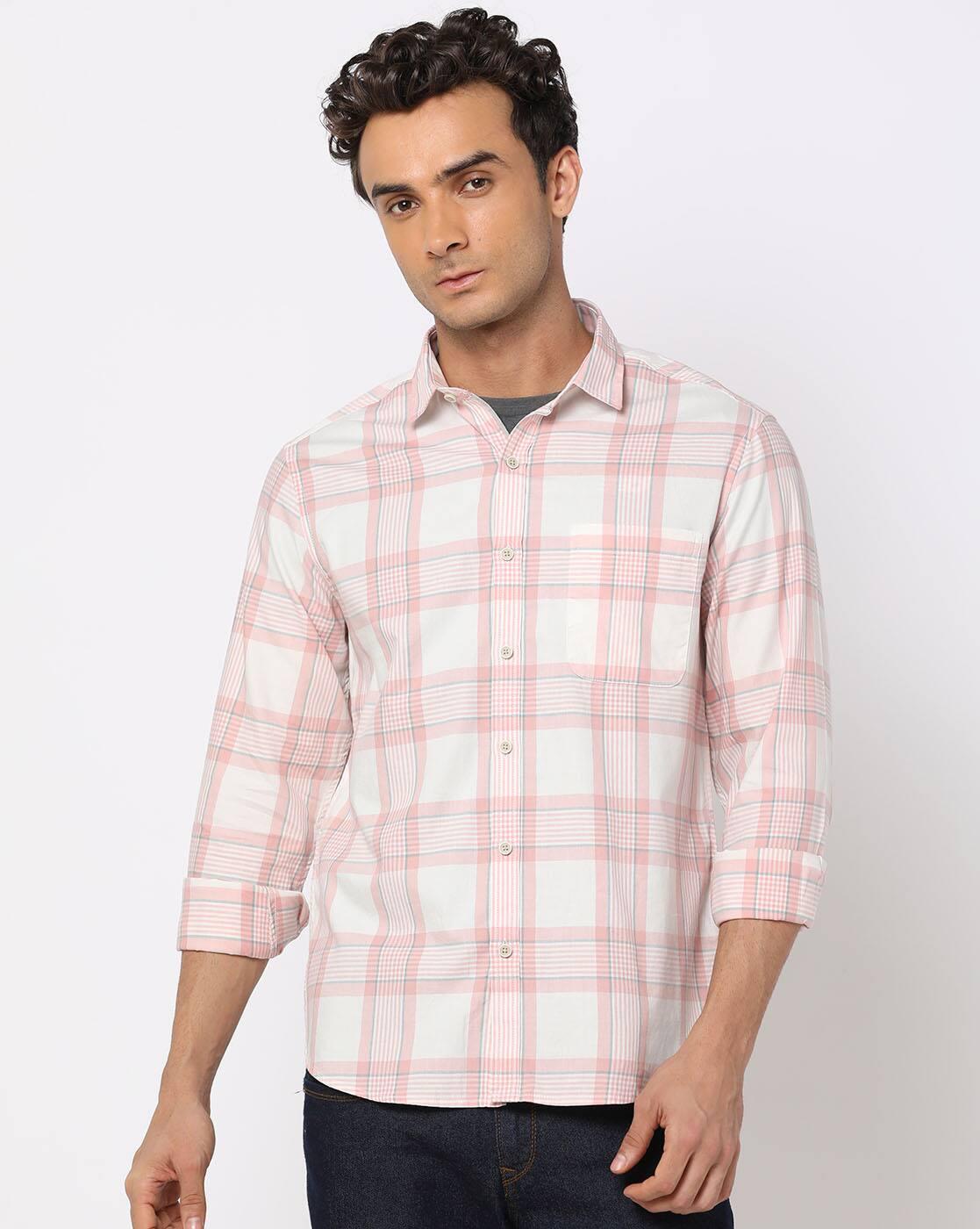 Men Checked Slim Fit Shirt