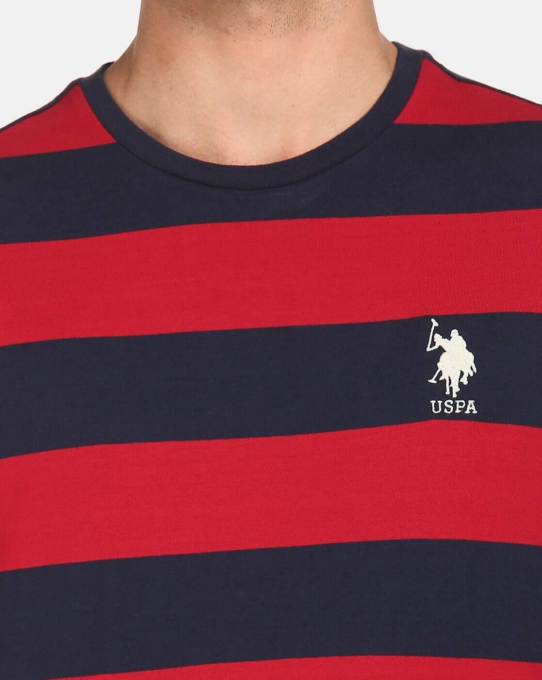 Men Striped Regular Fit Crew-Neck T-Shirt