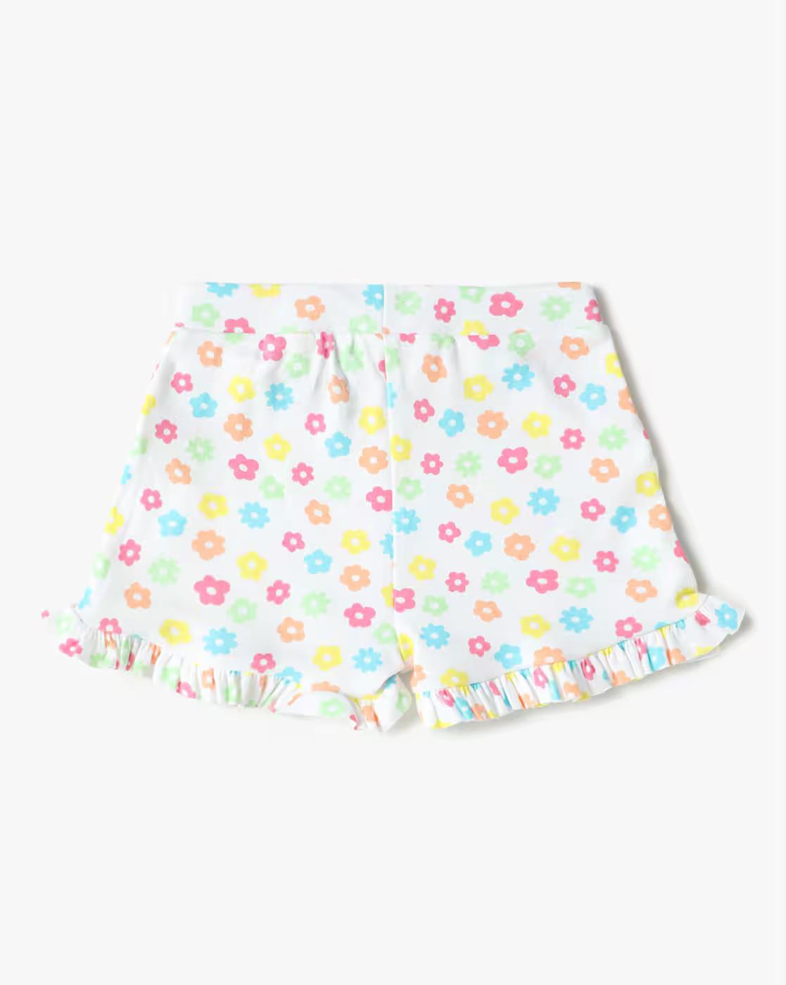 Girls Pack of 3 Printed Cotton Shorts