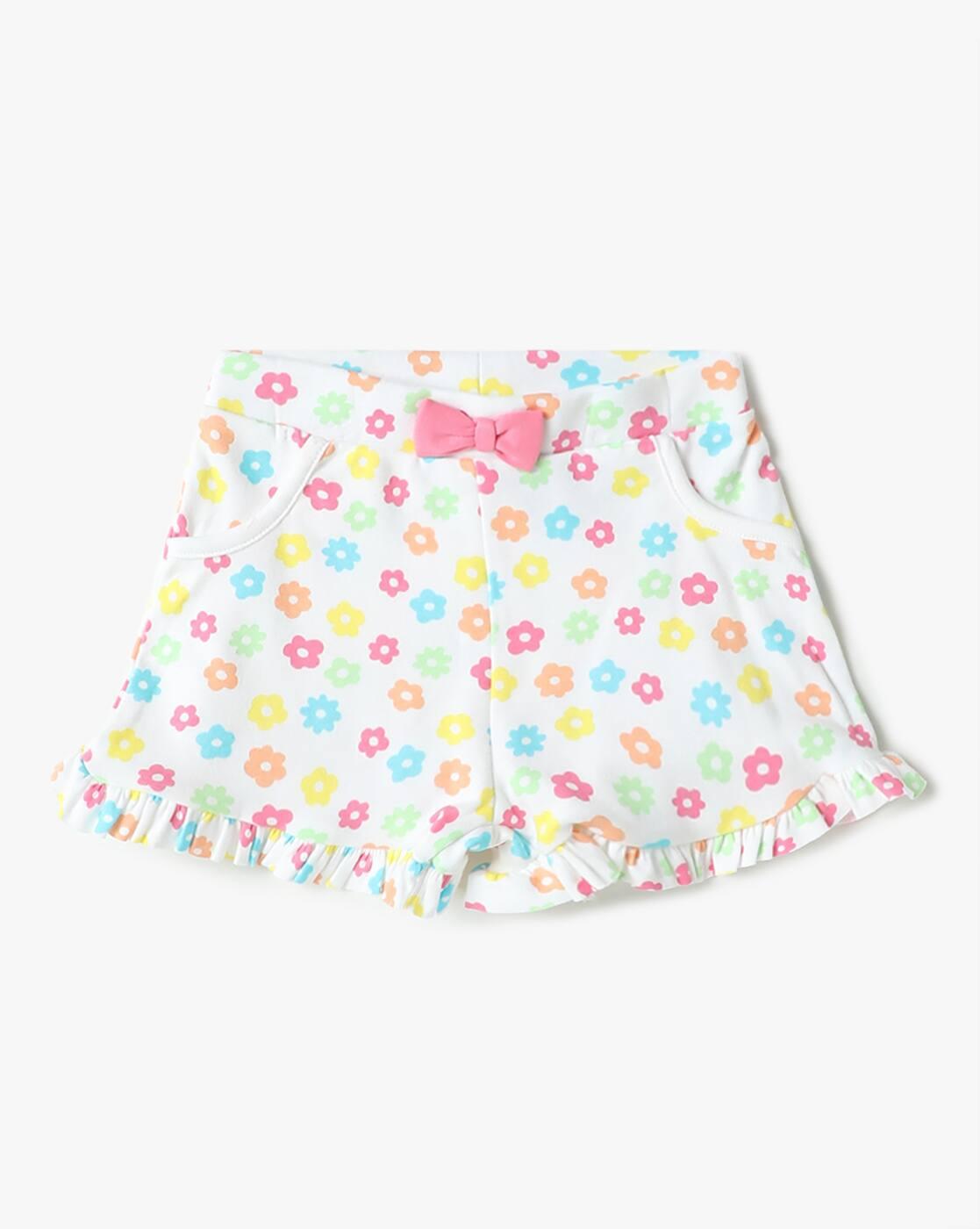 Girls Pack of 3 Printed Cotton Shorts