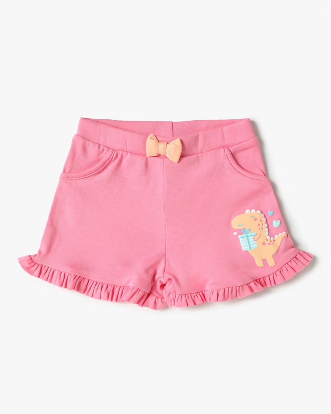 Girls Pack of 3 Printed Cotton Shorts