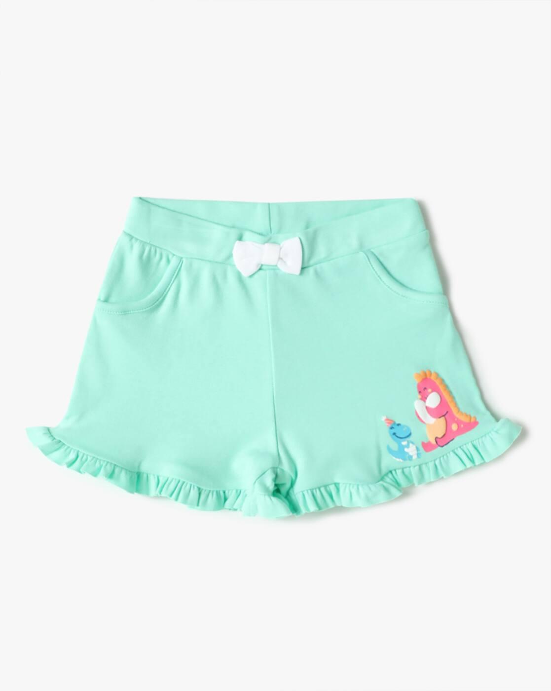 Girls Pack of 3 Printed Cotton Shorts