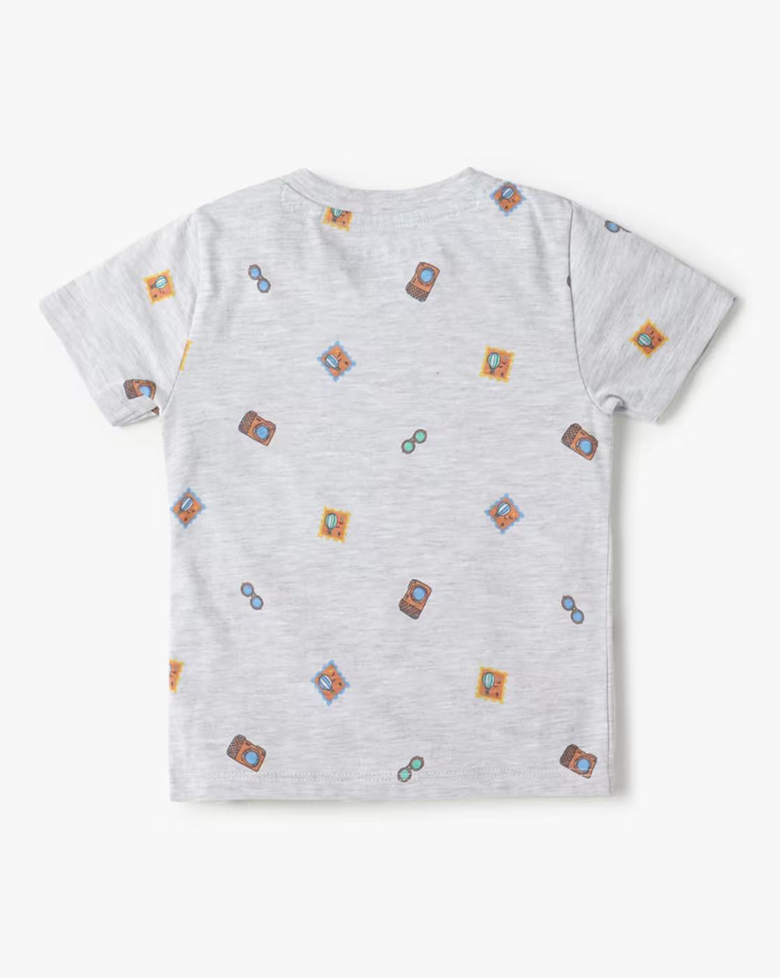Boys Typographic Print Dungaree & T-Shirt Set