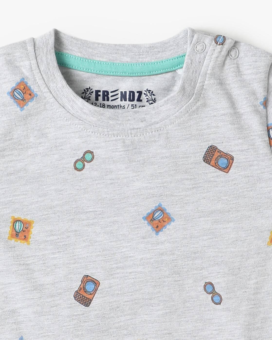 Boys Typographic Print Dungaree & T-Shirt Set