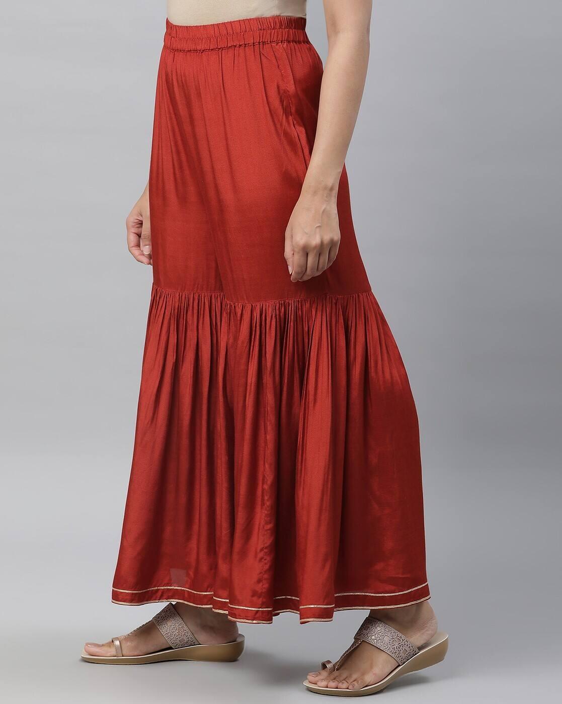 Women Loose Fit Tiered Sharara