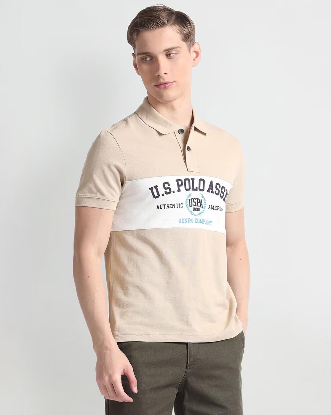 Men Logo Print Muscle Fit Polo T-Shirt
