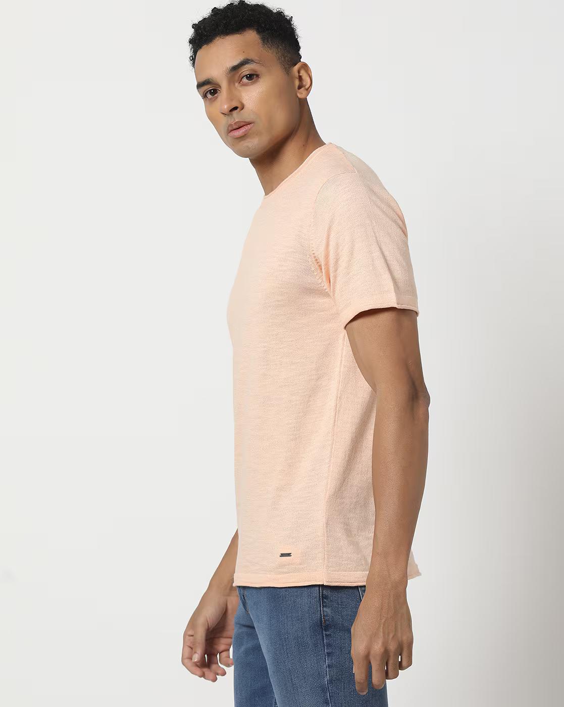 Men Slim Fit Cotton Crew-Neck T-Shirt