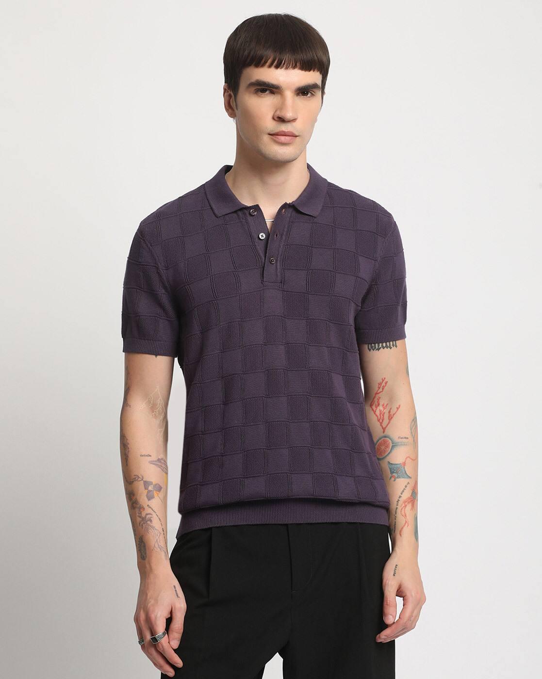 Men Maroon Checked Regular Fi, MAROON, S
