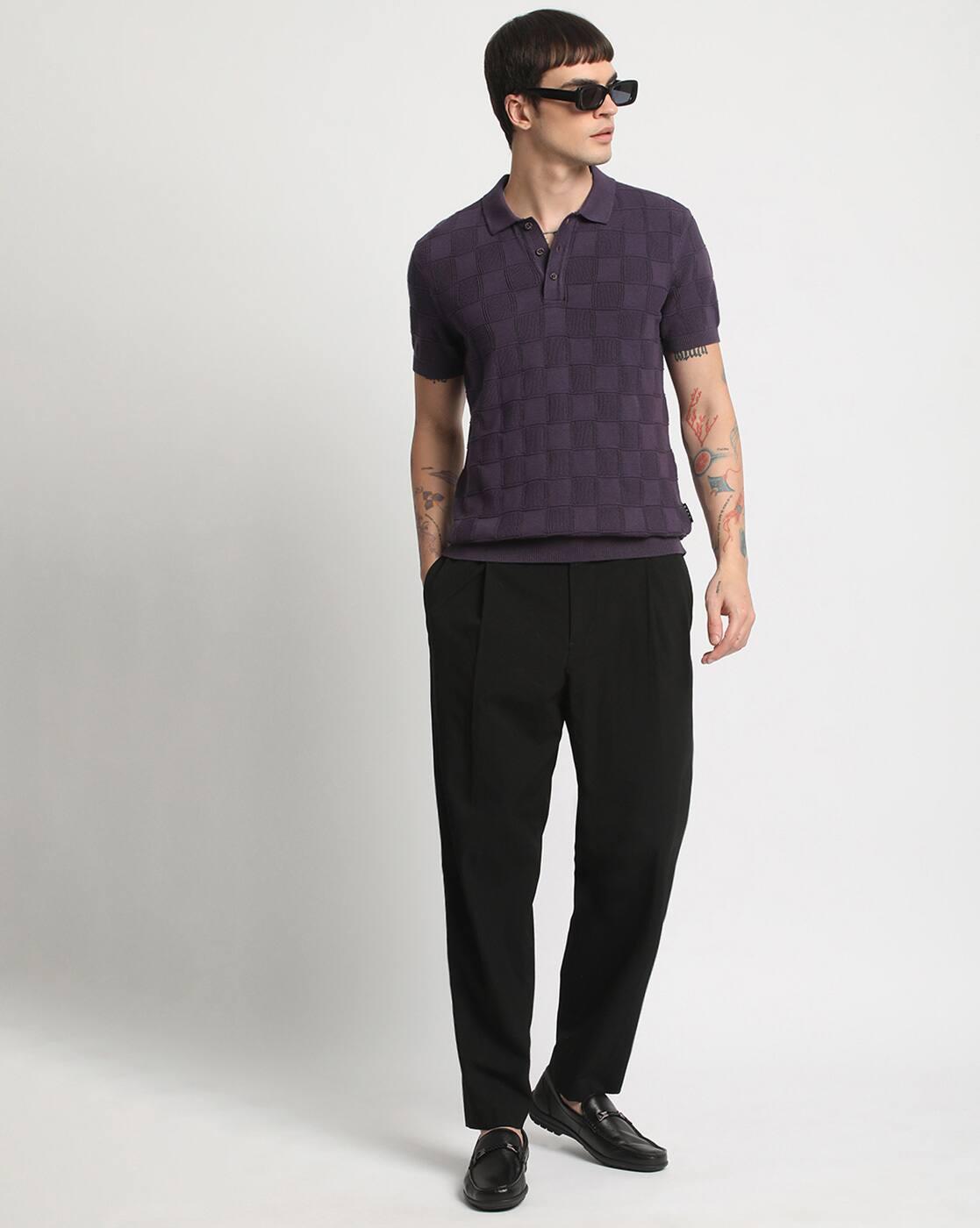 Men Maroon Checked Regular Fi, MAROON, S