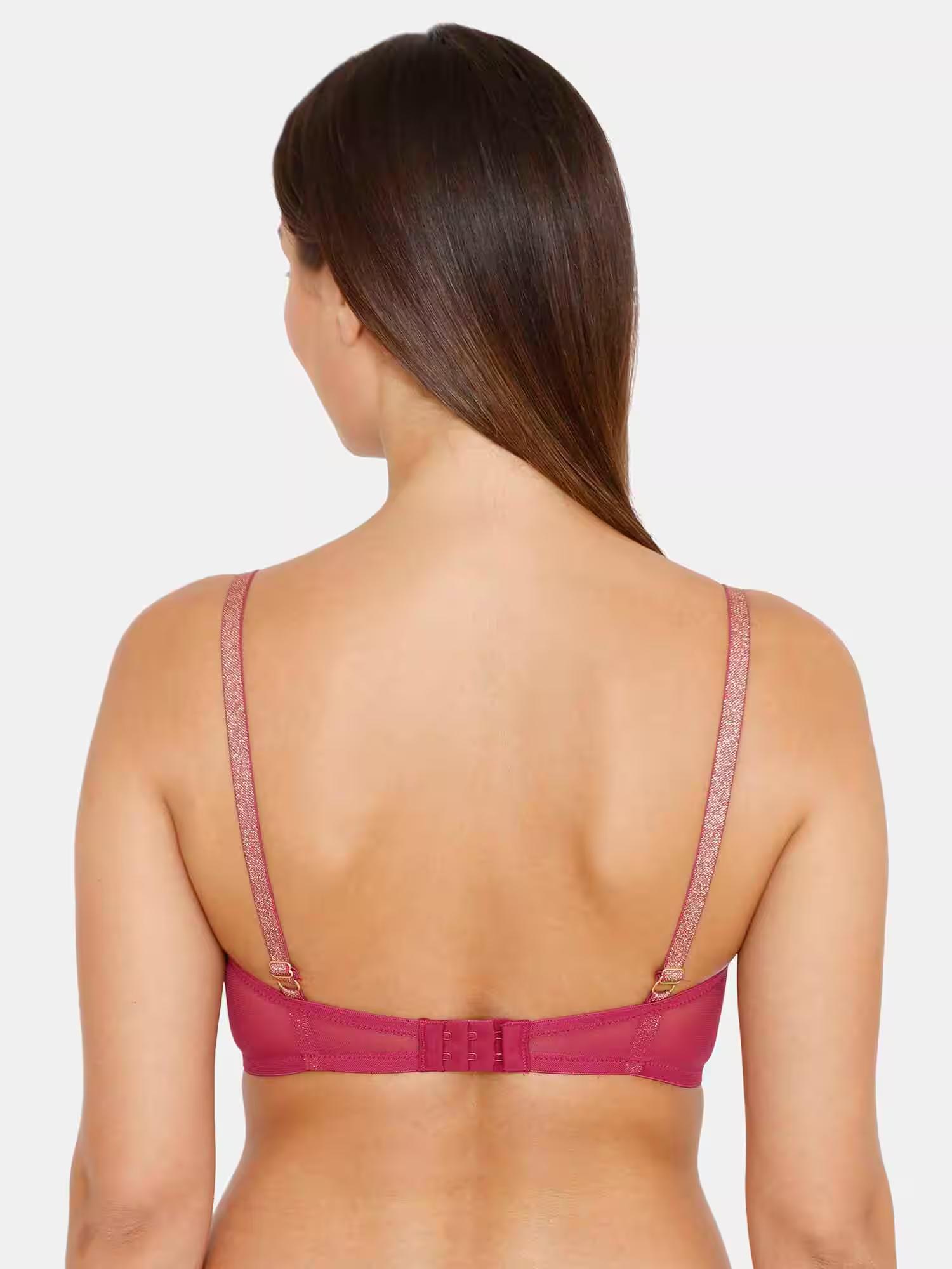 Ornate Glitz Padded Non-Wired 3/4Th Coverage Bra