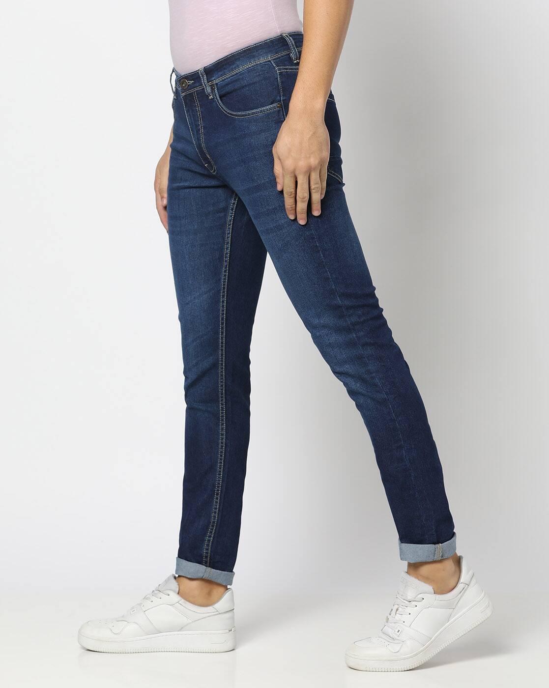 Men Lightly Washed Skinny Fit Jeans
