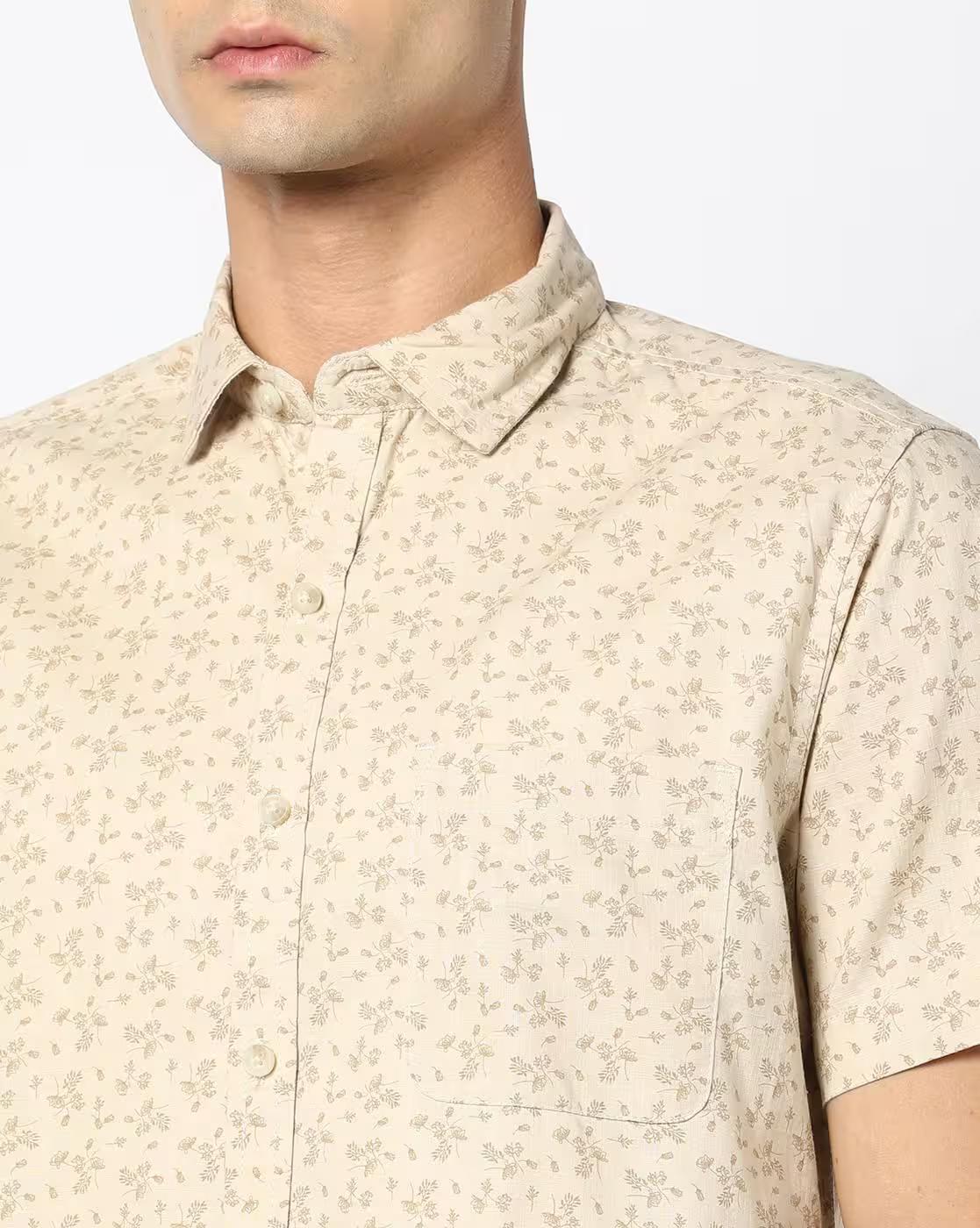 Mem Floral Print Slim Fit Shirt