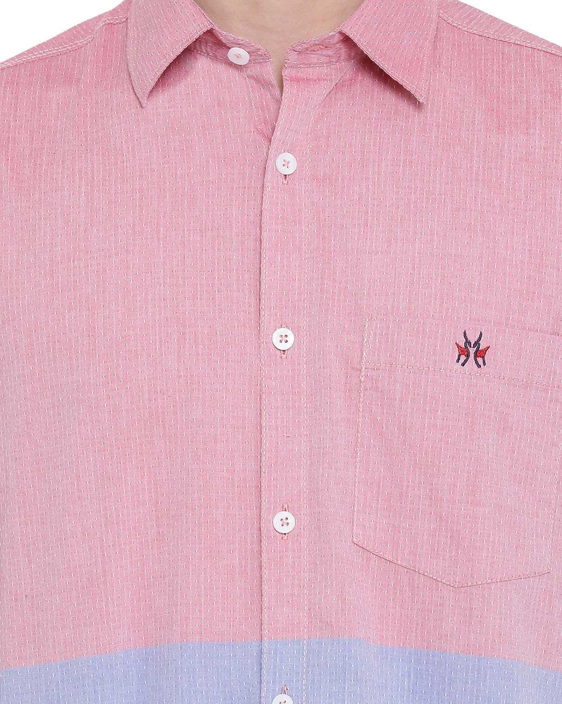 Colourblock Slim Fit Shirt with Patch Pocket