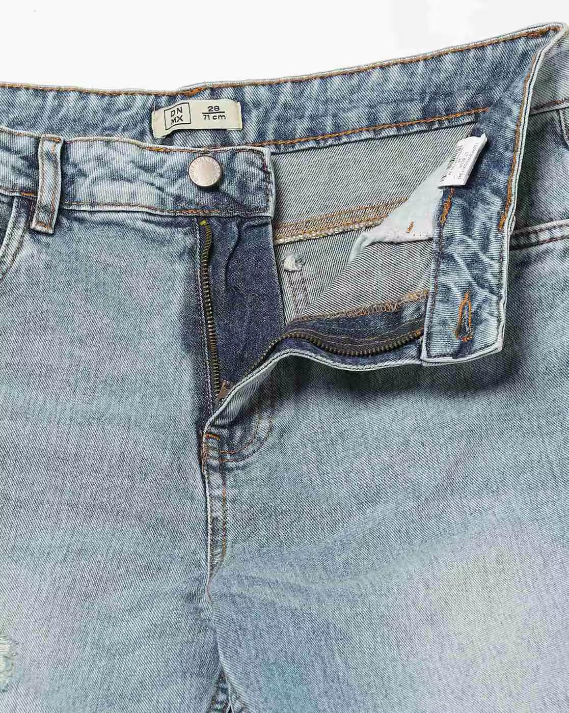 Women Washed Straight Fit Distressed High-Rise Heavily Jeans