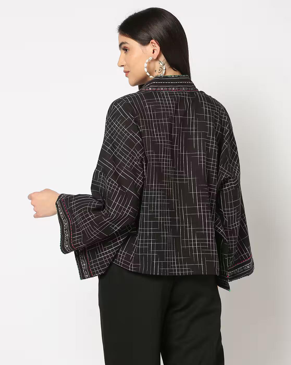 Women Woven Front-Open Shrug