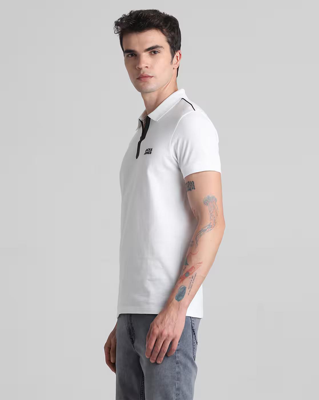 Men Logo Print Slim Fit Polo T-Shirt