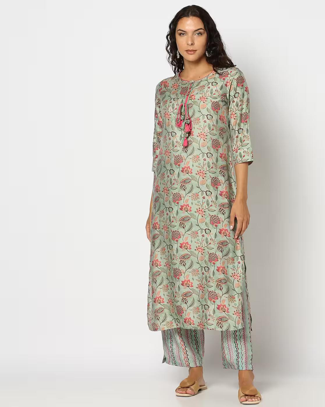 Mint Floral Cord Set, MINT, M