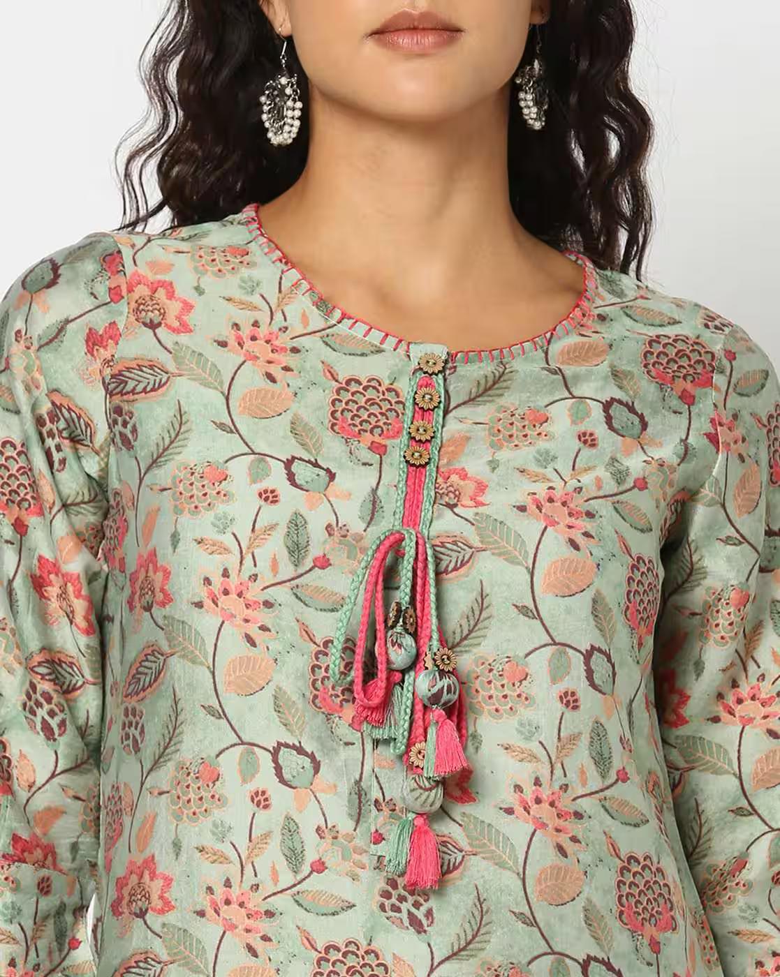 Mint Floral Cord Set, MINT, M