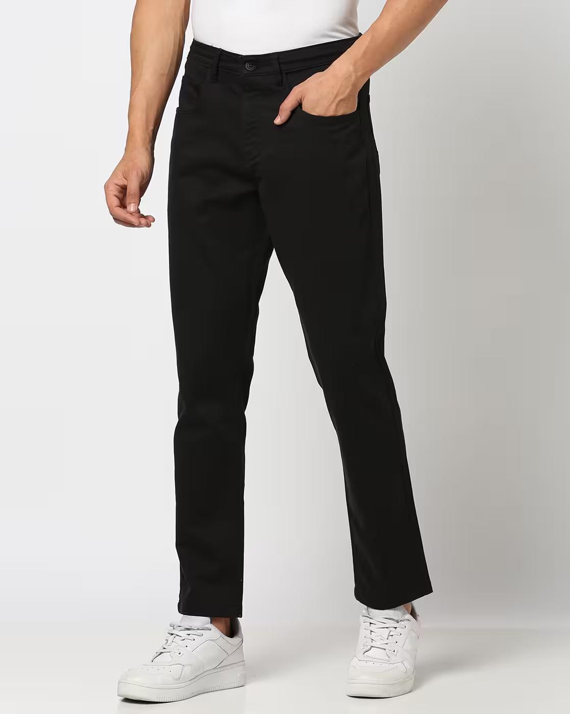 Men Slim Fit Flat-Front Chinos