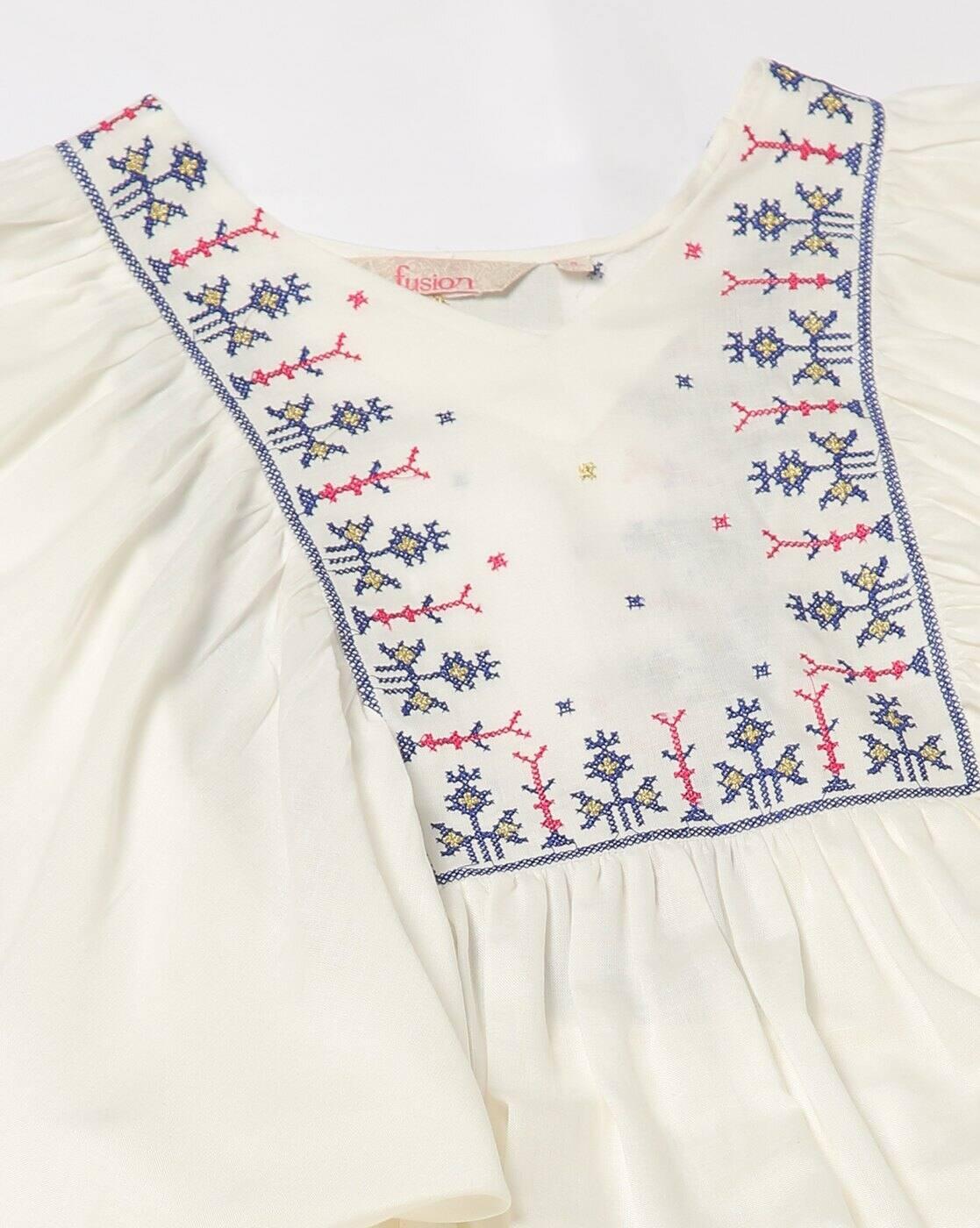 Women Embroidered Fit & Flare Dress