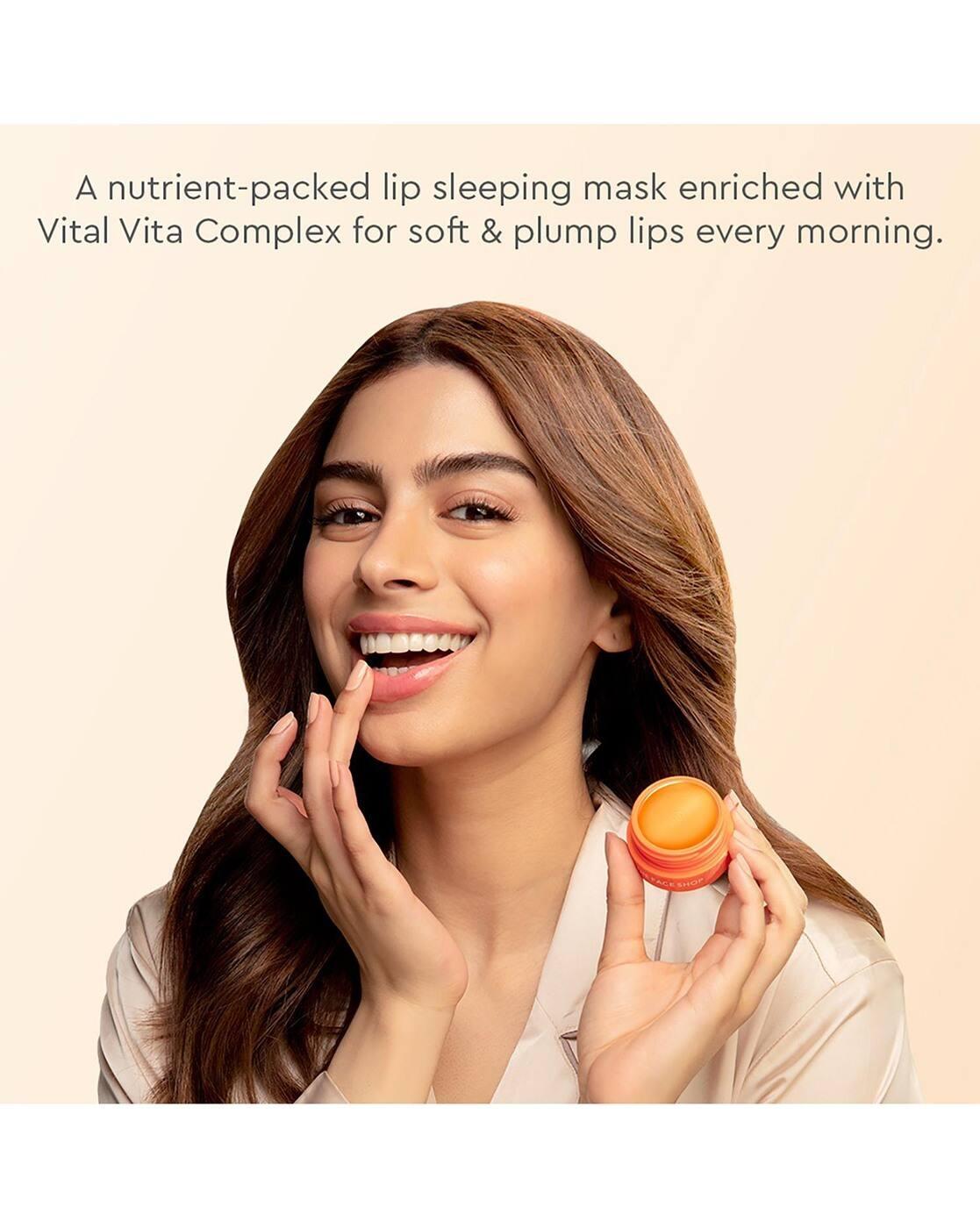 Vitamin C Lip Sleeping Mask - Moisturizing Korean Lip Balm for Dark Dry Lips