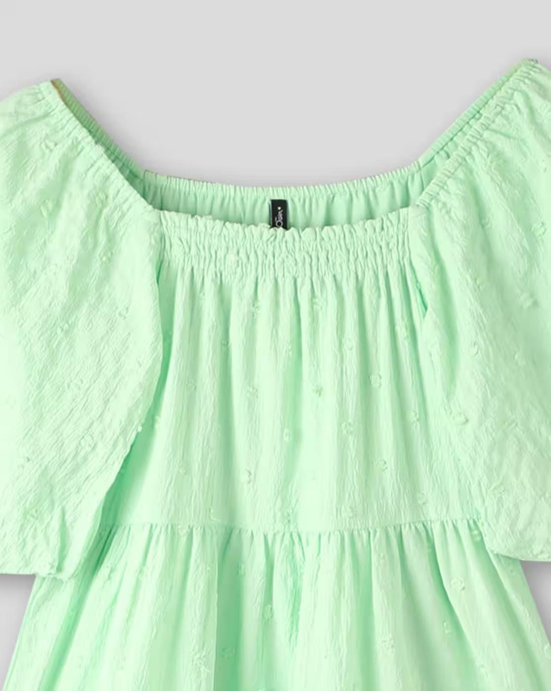 Girls Swiss-Dot Tiered Dress