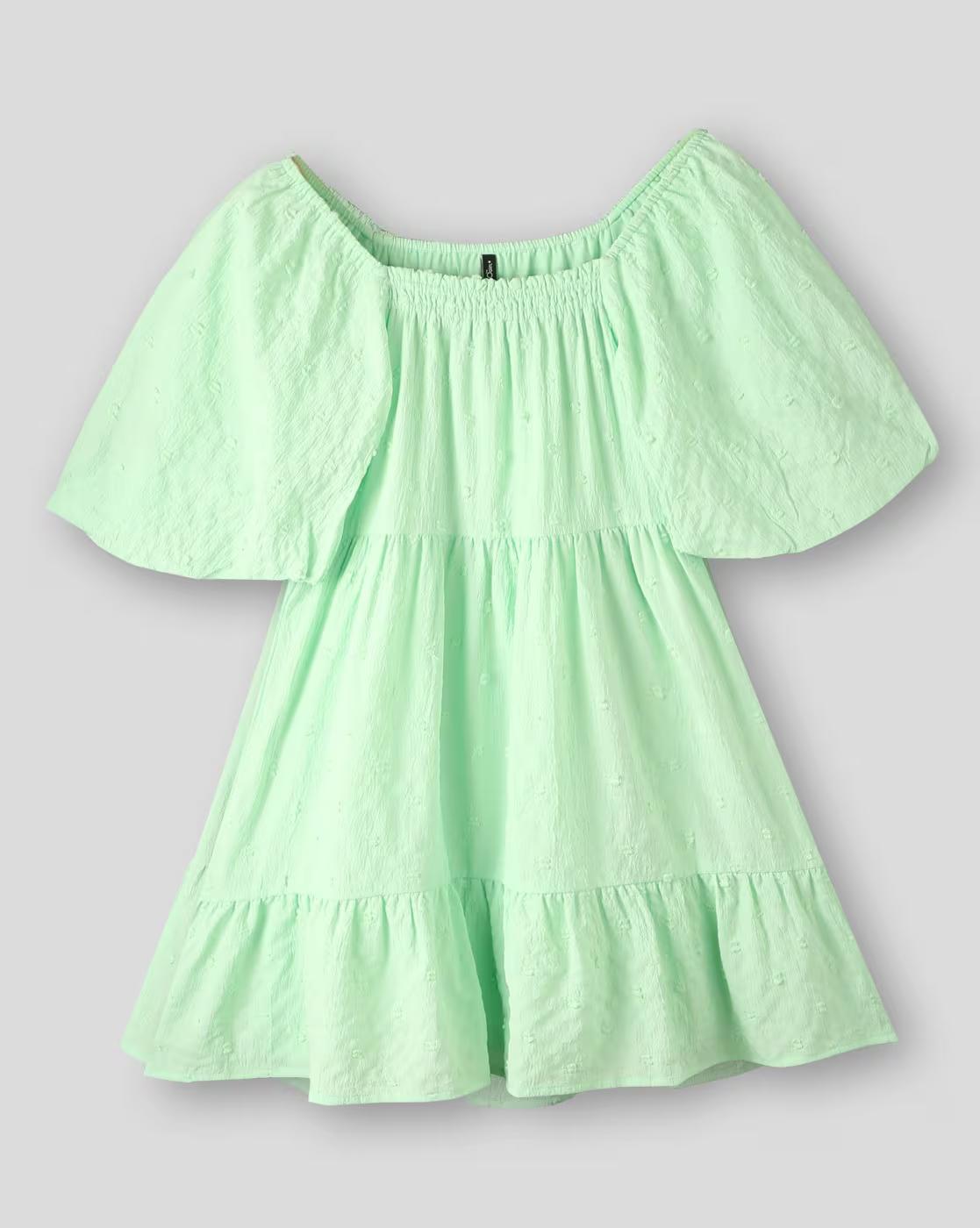 Girls Swiss-Dot Tiered Dress