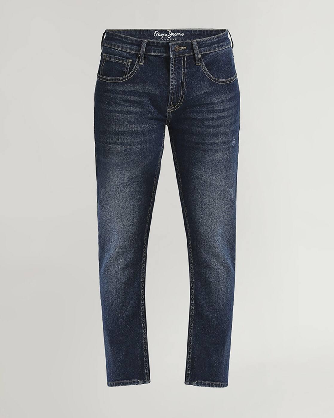 Men Lightly Washed Tapered Fit Jeans