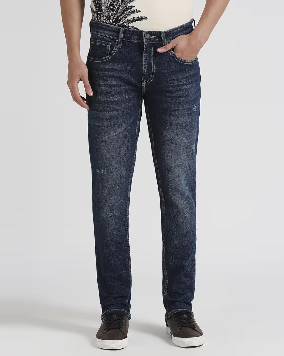 Men Lightly Washed Tapered Fit Jeans