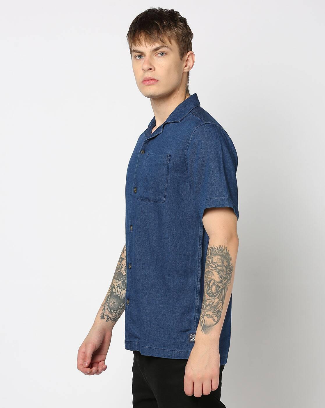 Men Relaxed Fit Denim Shirt