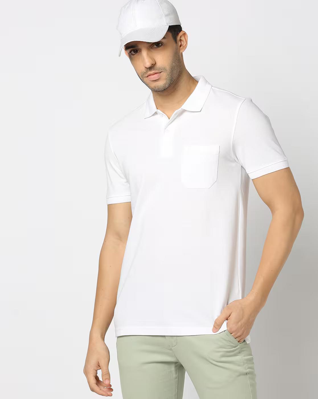 Men Slim Fit Pocket Polo T-Shirt