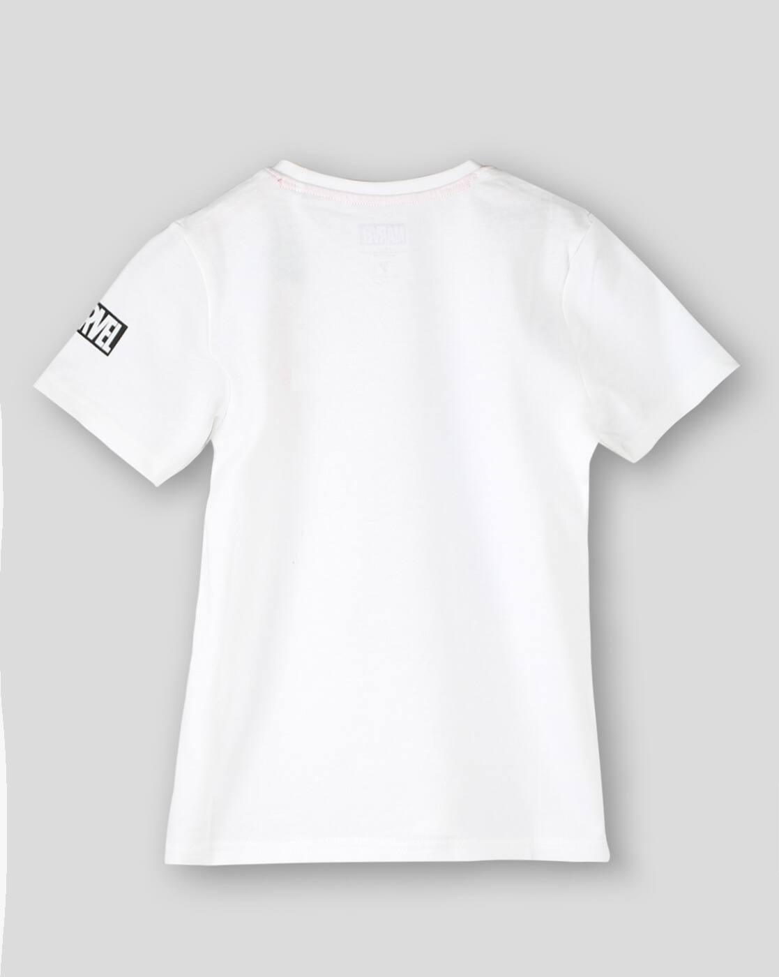 Boys Spiderman Print Relaxed Fit Round-Neck T-Shirt