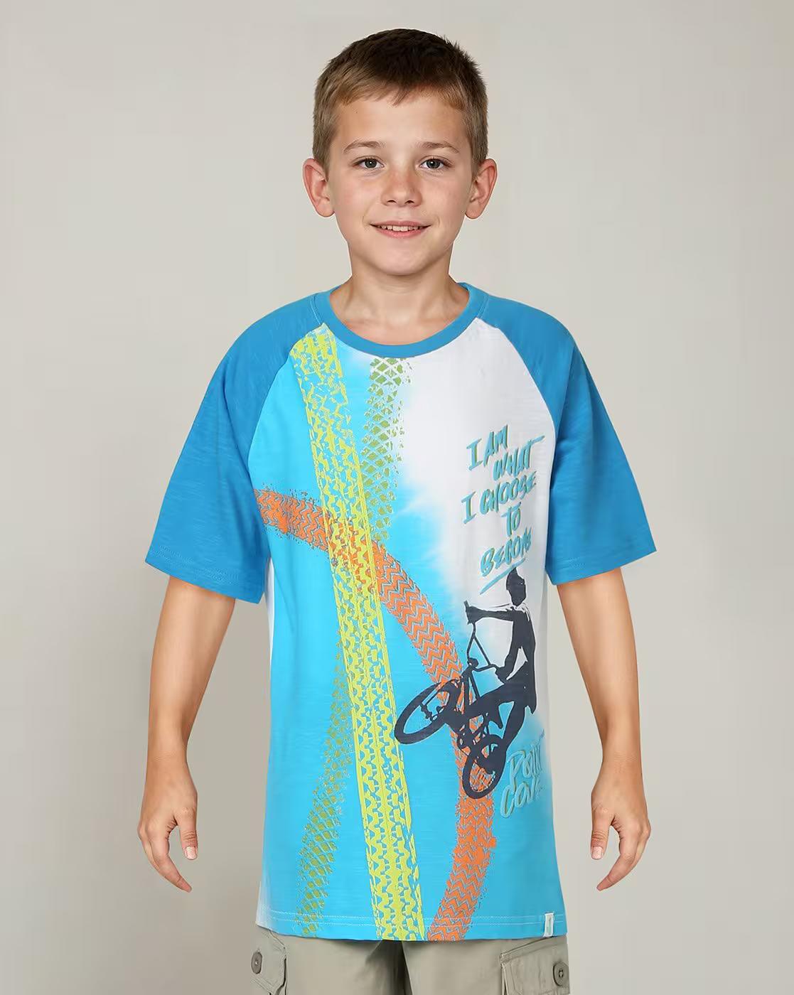 Boys Printed Relaxed Fit Crew-Neck T-Shirt