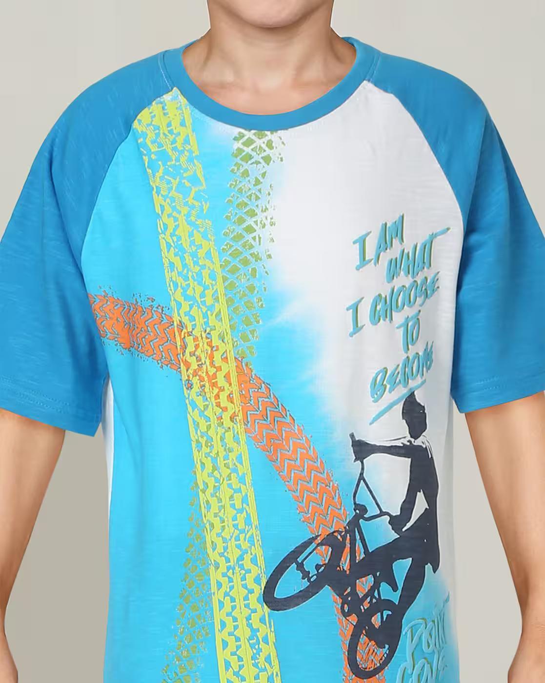 Boys Printed Relaxed Fit Crew-Neck T-Shirt