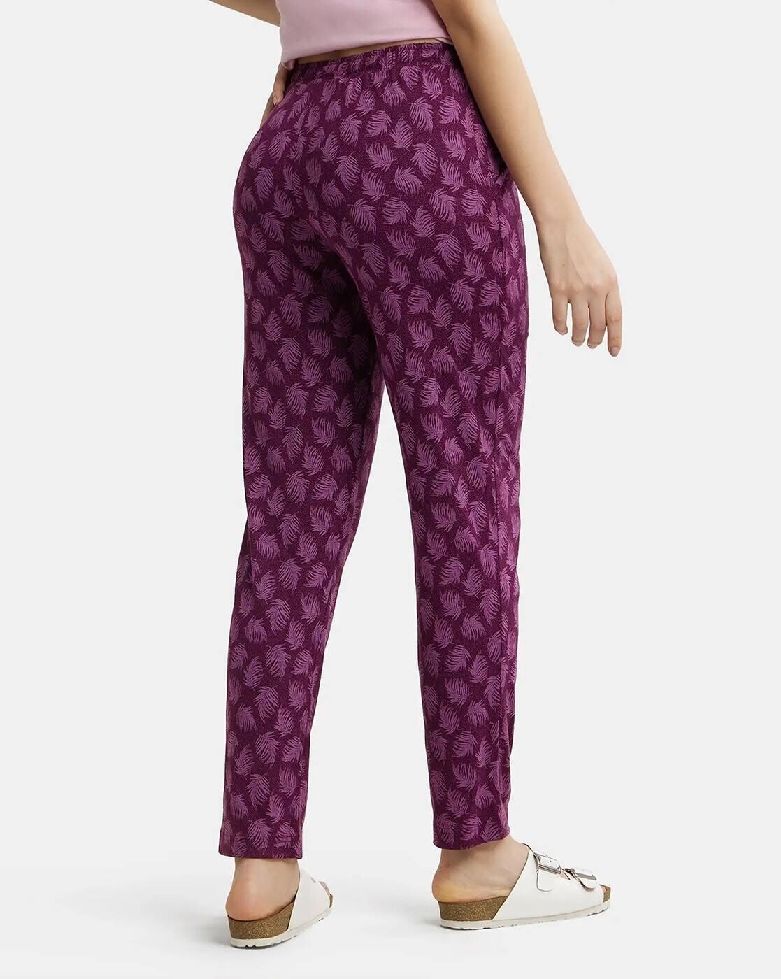 Women Micro Modal Cotton Relaxed Fit Assorted Print Pyjama with Side Pockets-RX09