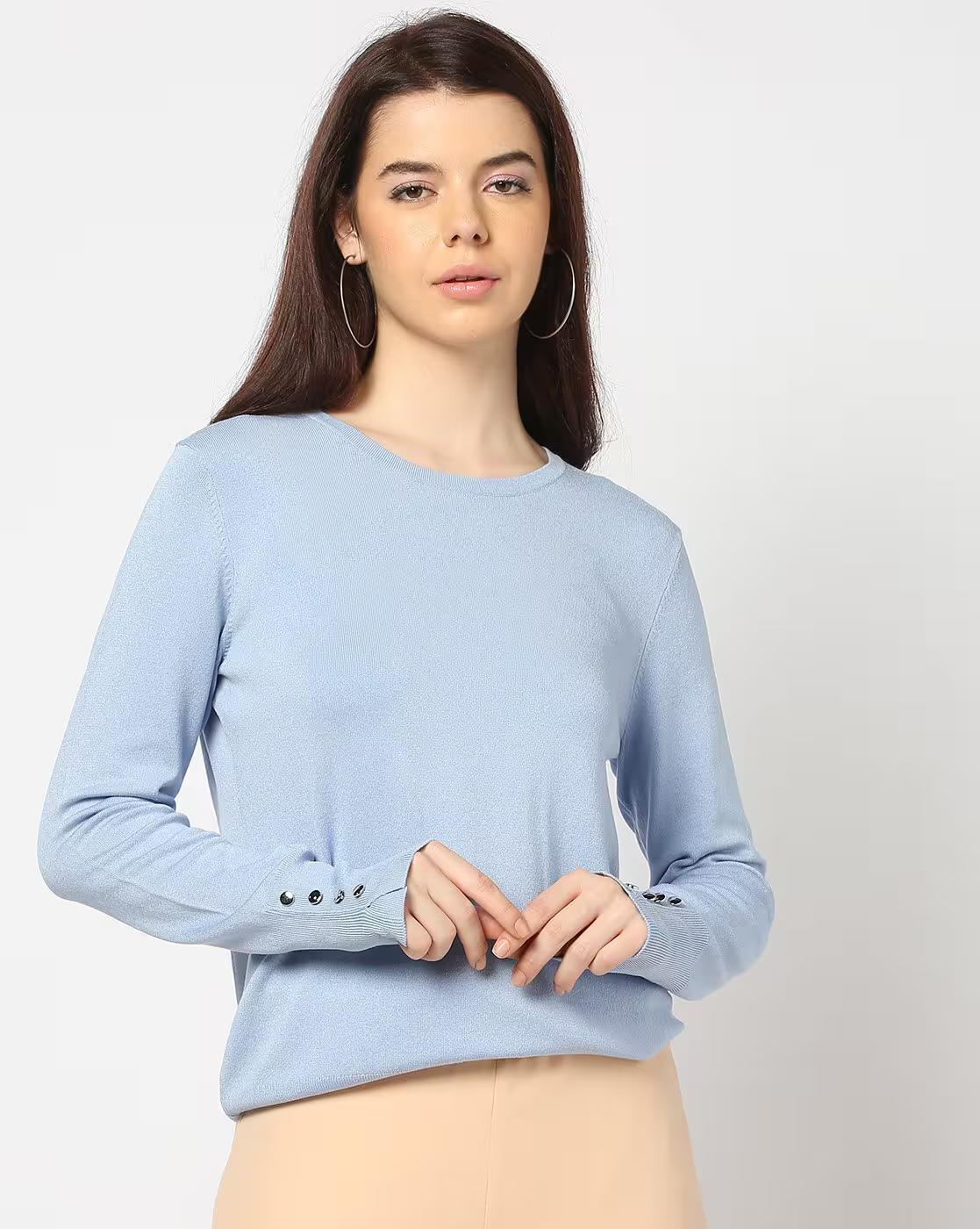Women Round-Neck Slim Fit Jumper